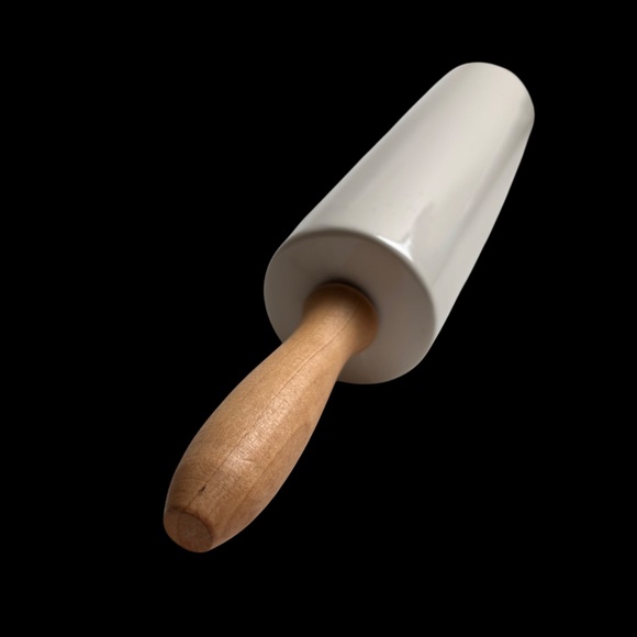 Ceramic Rolling Pin with Wood Handles "Just Roll With It" - Picture 6 of 7